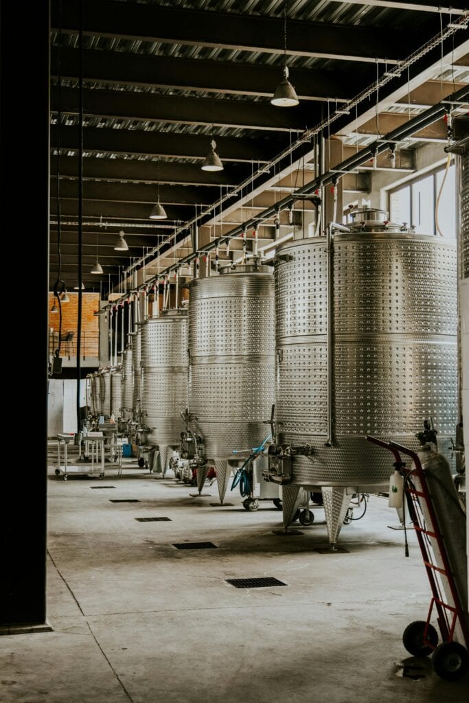 Industrial factory production line with automated equipment